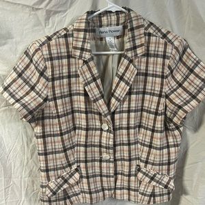 Pink and black blazer